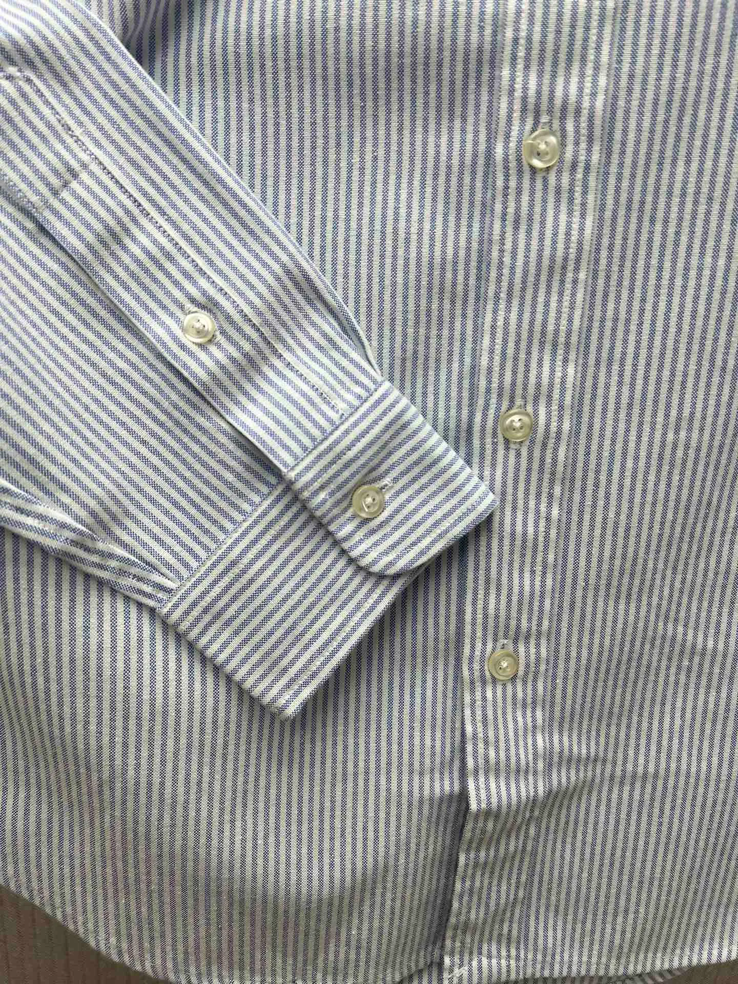 🅿️460 Polo 25ss new Logo embroidered striped square collar casual long-sleeved shirt Men's size: XS.S.M.L.XL.